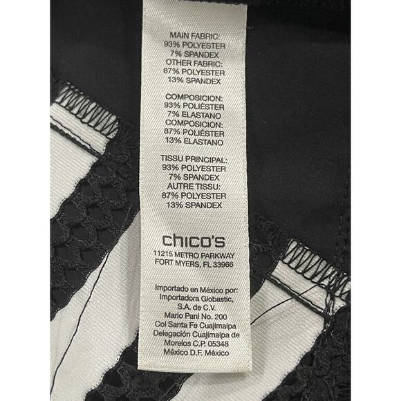 Zenergy By Chicos Neema Mesh Black White Striped Hooded Jacket Size 0 - Picture 4 of 5